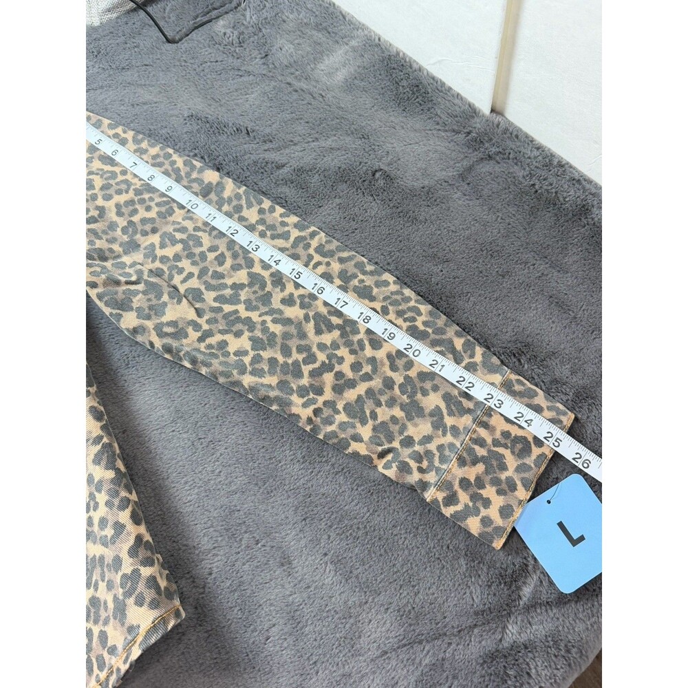 Express Women’s Denim Jacket Size Large Leopard Print Brown Black NWT Cotton - Picture 8 of 12